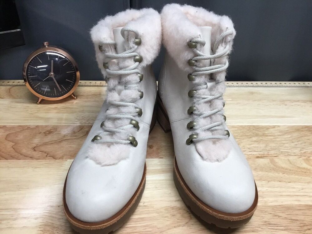 Kork Ease Winslet Bootie Cream Leather Shearling Trim Size 6.5 New